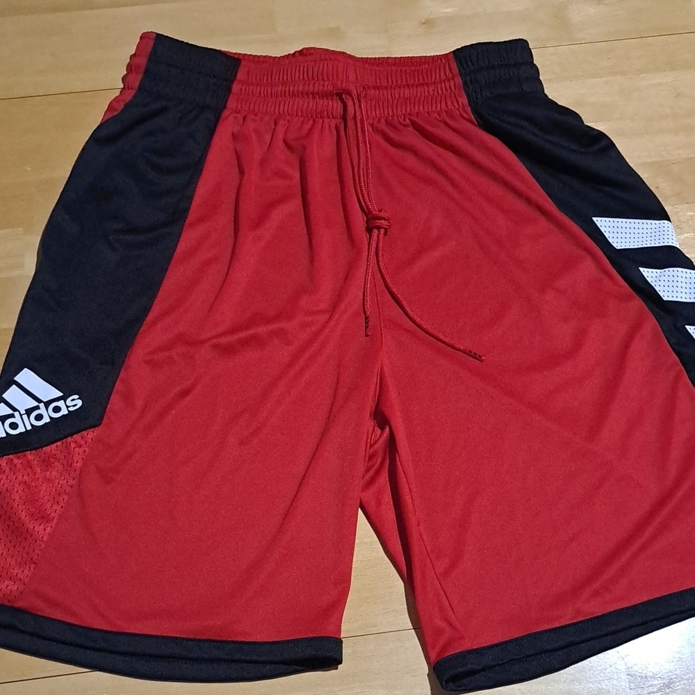 Adidas Red and Black Athletic Shorts